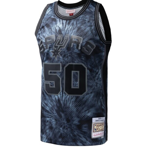 David Robinson San Antonio Spurs Mitchell & Ness Hardwood Classics 1998/99 Tie-Dye Swingman Jersey - Black - Image 3