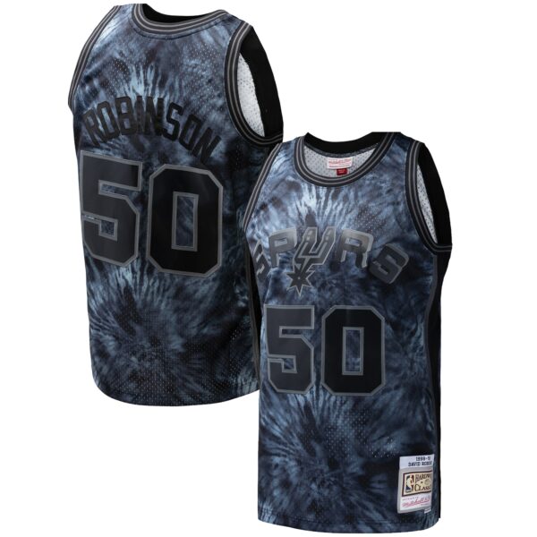 David Robinson San Antonio Spurs Mitchell & Ness Hardwood Classics 1998/99 Tie-Dye Swingman Jersey - Black - Image 2