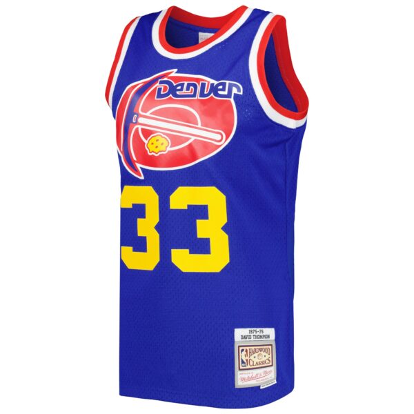 David Thompson Denver Nuggets Mitchell & Ness Hardwood Classics 1975/76 Swingman Jersey - Royal - Image 3