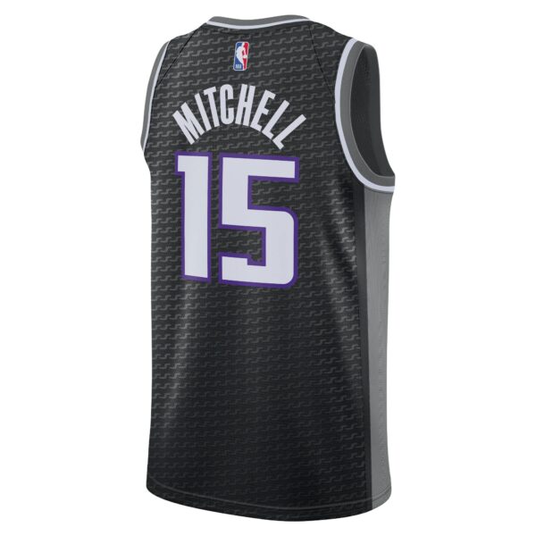 Davion Mitchell Sacramento Kings Jordan Brand Unisex Swingman Jersey - Statement Edition - Black - Image 4