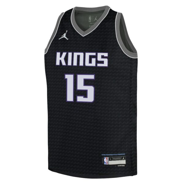 Davion Mitchell Sacramento Kings Jordan Brand Youth Swingman Jersey - Statement Edition - Black - Image 3
