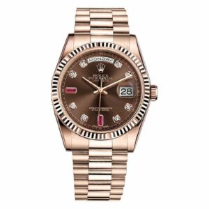 Day-Date Chocolate Dial 18K Everose Gold President Automatic Unisex Watch