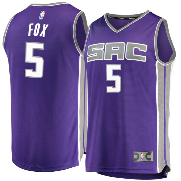 De'Aaron Fox Sacramento Kings Fanatics Fast Break Replica Jersey Purple - Icon Edition - Image 2