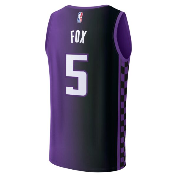 De'Aaron Fox Sacramento Kings Fanatics Fast Break Replica Player Jersey - Statement Edition - Purple - Image 4