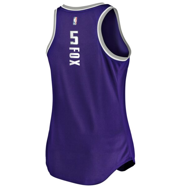 De'Aaron Fox Sacramento Kings Fanatics Women's Fast Break Tank Jersey - Icon Edition - Purple - Image 5