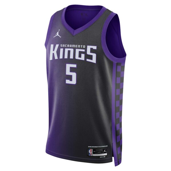 De'Aaron Fox Sacramento Kings Jordan Brand Unisex Swingman Jersey - Statement Edition - Purple - Image 3