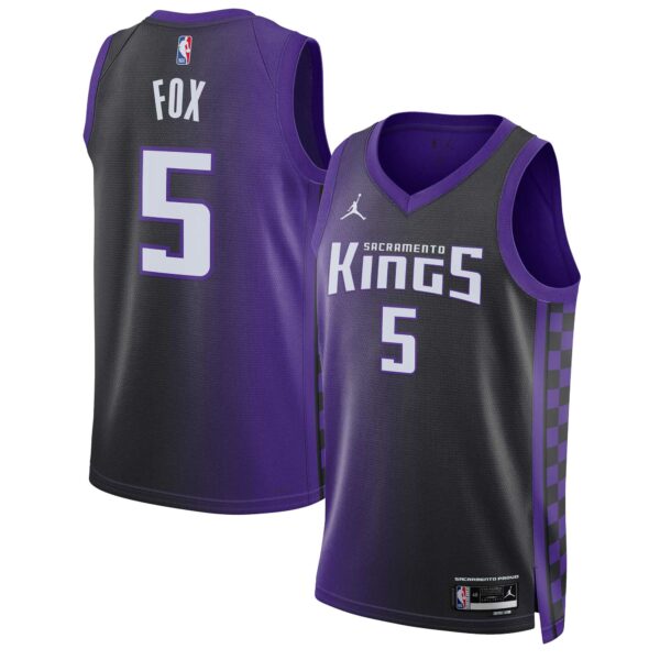 De'Aaron Fox Sacramento Kings Jordan Brand Unisex Swingman Jersey - Statement Edition - Purple - Image 2