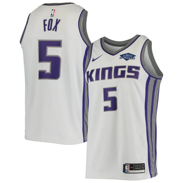 De'Aaron Fox Sacramento Kings Nike Swingman Player Jersey - Association Edition - White - Image 2