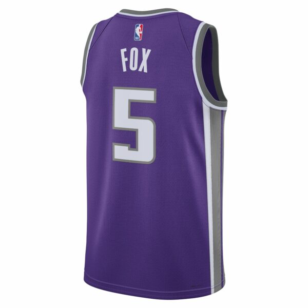 De'Aaron Fox Sacramento Kings Nike Unisex Swingman Jersey - Icon Edition - Purple - Image 4