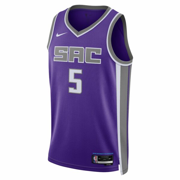 De'Aaron Fox Sacramento Kings Nike Unisex Swingman Jersey - Icon Edition - Purple - Image 3