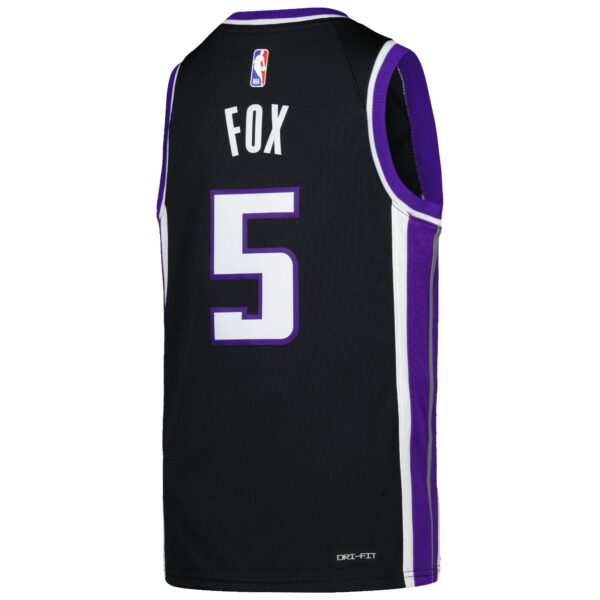 De'Aaron Fox Sacramento Kings Nike Youth Swingman Jersey - Icon Edition - Purple - Image 4