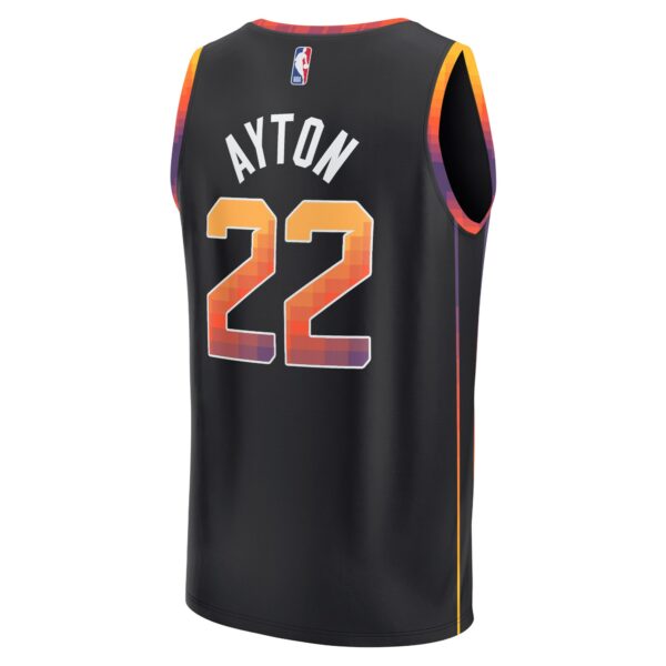 Deandre Ayton Phoenix Suns Fanatics Fast Break Replica Player Jersey - Statement Edition - Black - Image 4