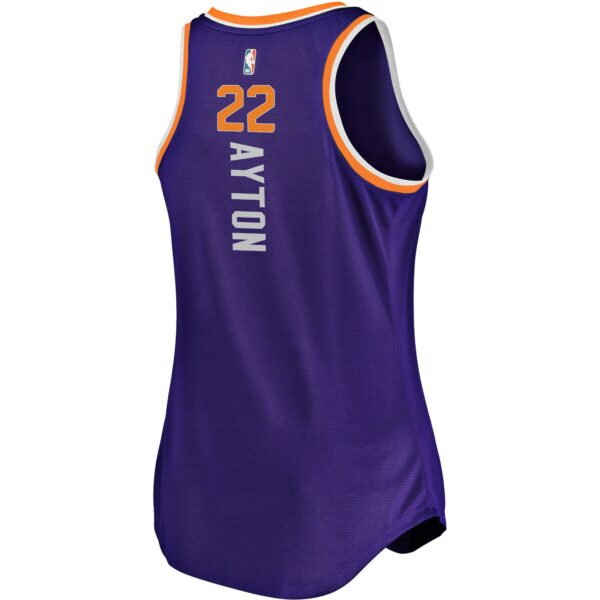 Deandre Ayton Phoenix Suns Fanatics Women's Fast Break Tank Jersey - Icon Edition - Purple - Image 4