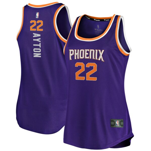 Deandre Ayton Phoenix Suns Fanatics Women's Fast Break Tank Jersey - Icon Edition - Purple - Image 2