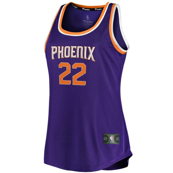 Deandre Ayton Phoenix Suns Fanatics Women's Fast Break Tank Jersey - Icon Edition - Purple - Image 3