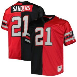 Deion Sanders Atlanta Falcons Mitchell & Ness Big & Tall Split Legacy Retired Player Replica Jersey - Black-Red