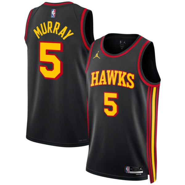 Dejounte Murray Atlanta Hawks Jordan Brand Unisex Swingman Jersey - Statement Edition - Black - Image 2