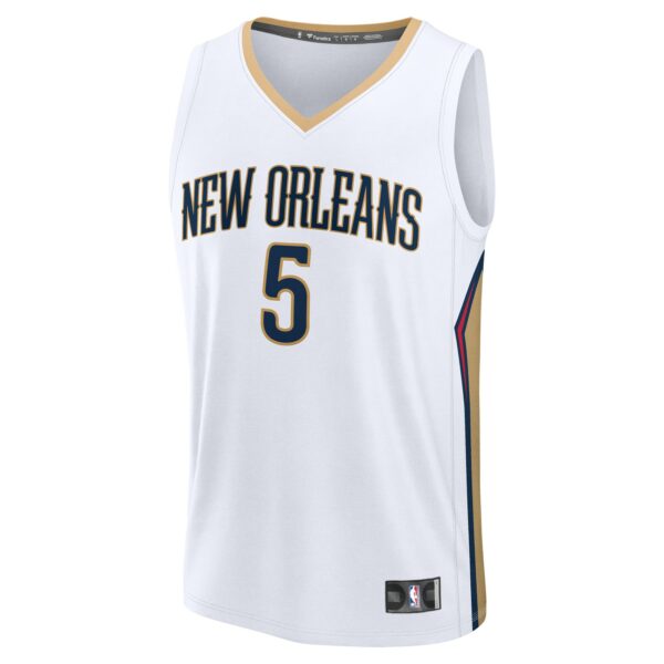 Dejounte Murray New Orleans Pelicans Fanatics Fast Break Replica Player Jersey - Association Edition - White - Image 3