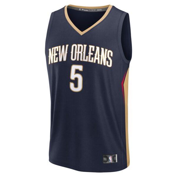 Dejounte Murray New Orleans Pelicans Fanatics Fast Break Replica Player Jersey - Icon Edition - Navy - Image 3