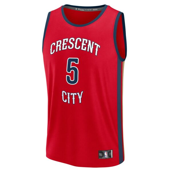Dejounte Murray New Orleans Pelicans Fanatics Youth Fast Break Replica Player Jersey - Statement Edition - Red - Image 3