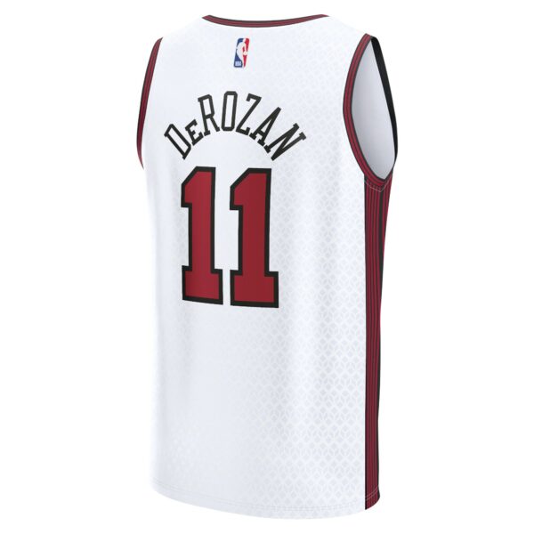 DeMar DeRozan Chicago Bulls Fanatics Fastbreak Jersey - City Edition - White - Image 4