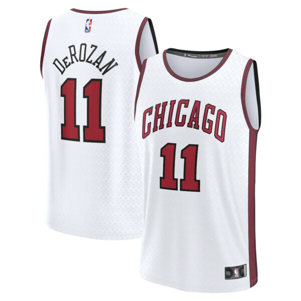 DeMar DeRozan Chicago Bulls Fanatics Fastbreak Jersey - City Edition - White - Image 2