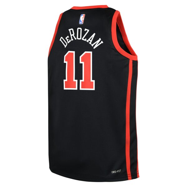 DeMar DeRozan Chicago Bulls Nike Youth  Swingman Replica Jersey - City Edition - Black - Image 4