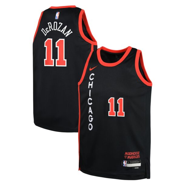 DeMar DeRozan Chicago Bulls Nike Youth  Swingman Replica Jersey - City Edition - Black - Image 2