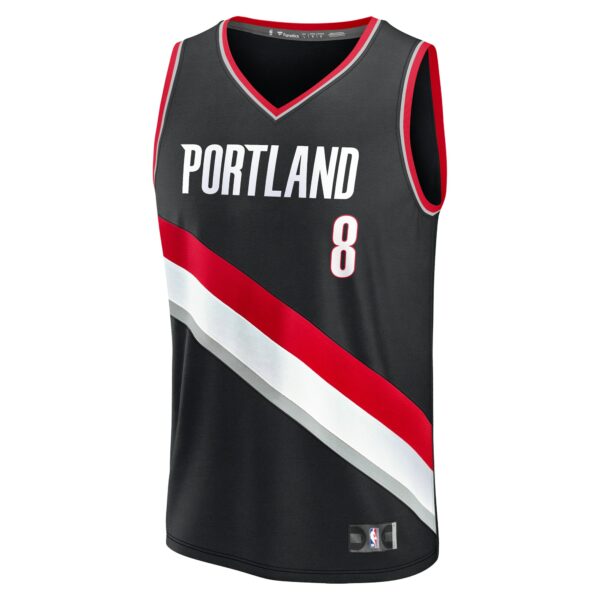 Deni Avdija Portland Trail Blazers Fanatics Youth Fast Break Replica Player Jersey - Icon Edition - Black - Image 3