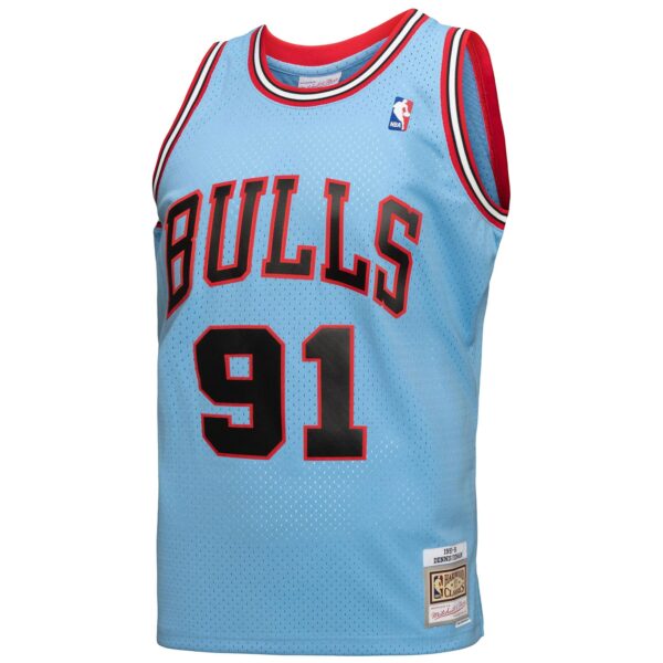Dennis Rodman Chicago Bulls Mitchell & Ness 1997-98 Hardwood Classics Reload 3.0 Swingman Jersey - Light Blue - Image 3