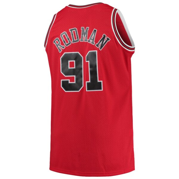 Dennis Rodman Chicago Bulls Mitchell & Ness 1997/98 Big & Tall Hardwood Classics Swingman Jersey - Red - Image 4
