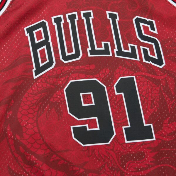 Dennis Rodman Chicago Bulls Mitchell & Ness 1997/98 Hardwood Classics Asian Heritage 6.0 Swingman Throwback Player Jersey - Red - Image 6