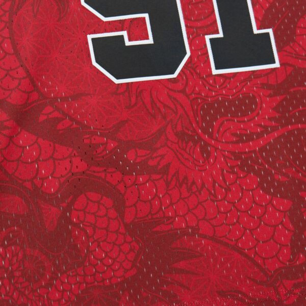 Dennis Rodman Chicago Bulls Mitchell & Ness 1997/98 Hardwood Classics Asian Heritage 6.0 Swingman Throwback Player Jersey - Red - Image 7