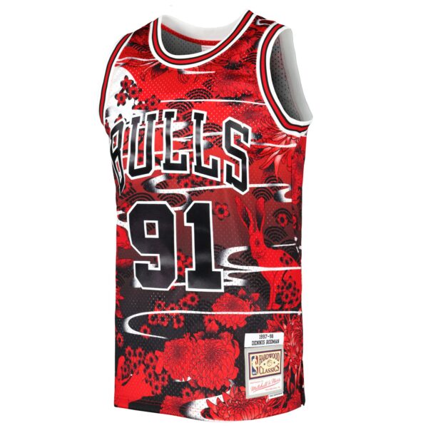Dennis Rodman Chicago Bulls Mitchell & Ness 1997/98 Hardwood Classics Lunar New Year Swingman Jersey - Red - Image 3