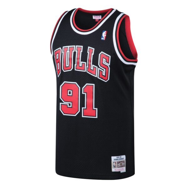 Dennis Rodman Chicago Bulls Mitchell & Ness 1997/98 Hardwood Classics Swingman Jersey - Black - Image 3