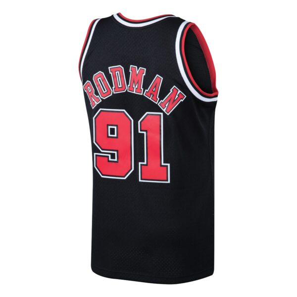 Dennis Rodman Chicago Bulls Mitchell & Ness 1997/98 Hardwood Classics Swingman Jersey - Black - Image 4