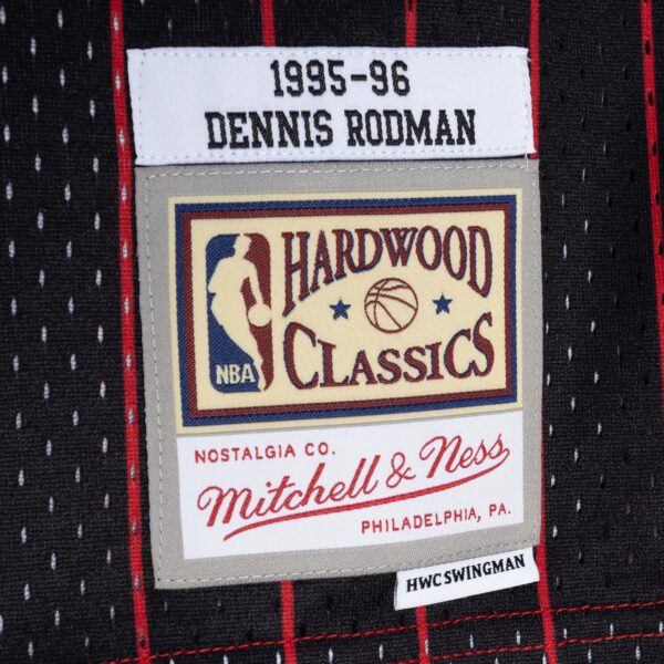 Dennis Rodman Chicago Bulls Mitchell & Ness Hardwood Classics 1995/96 Split Swingman Jersey - Red/Black - Image 5