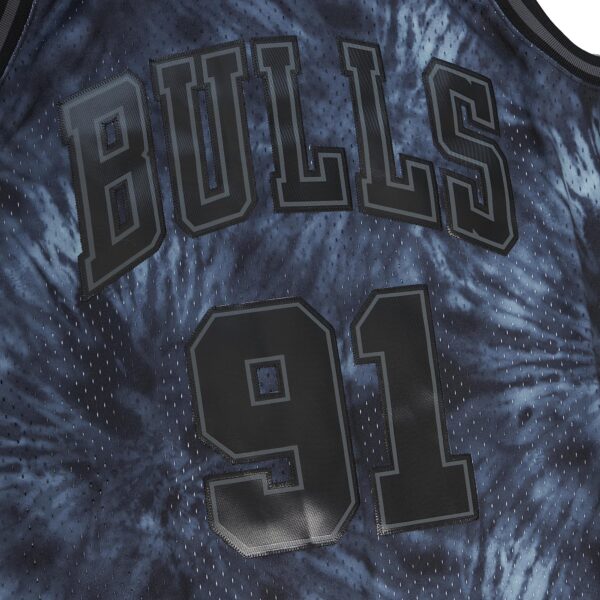 Dennis Rodman Chicago Bulls Mitchell & Ness Hardwood Classics 1995/96 Tie-Dye Swingman Jersey - Black - Image 5