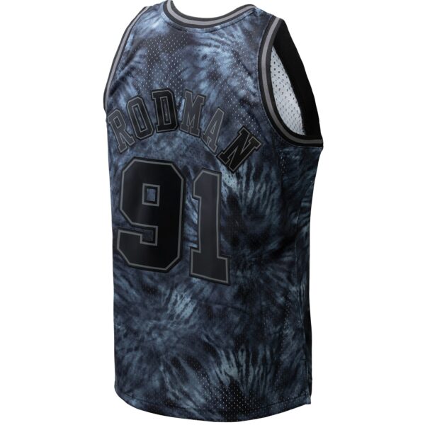 Dennis Rodman Chicago Bulls Mitchell & Ness Hardwood Classics 1995/96 Tie-Dye Swingman Jersey - Black - Image 4