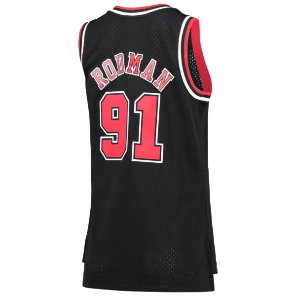 Dennis Rodman Chicago Bulls Mitchell & Ness Women's  Hardwood Classics Swingman Jersey - Black - Image 4