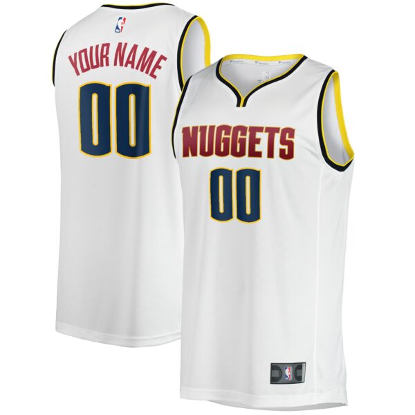 Denver Nuggets Fanatics Youth Fast Break Replica Custom Jersey - Association Edition - White
