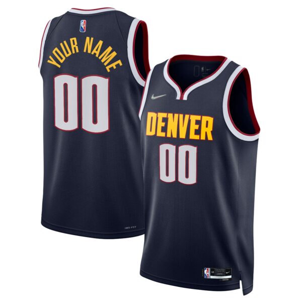 Denver Nuggets Nike 2021/22 Diamond Swingman Custom Jersey - Icon Edition - Navy - Image 2