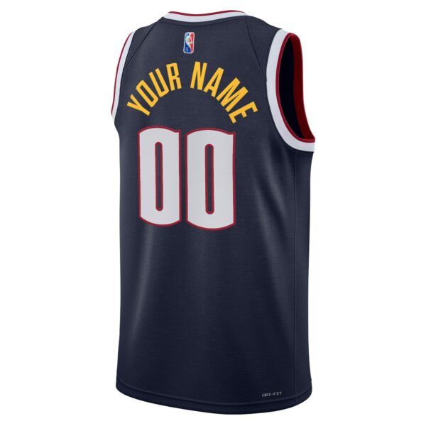 Denver Nuggets Nike 2021/22 Diamond Swingman Custom Jersey - Icon Edition - Navy - Image 4