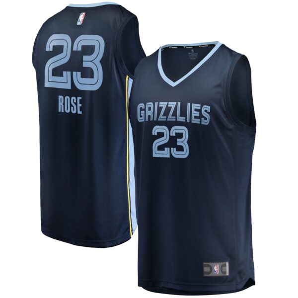 Derrick Rose Memphis Grizzlies Fanatics Men's Fast Break Player Jersey - Icon Edition - Navy - Image 2