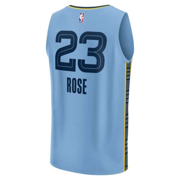 Derrick Rose Memphis Grizzlies Fanatics Youth Fast Break Player Jersey - Statement Edition - Light Blue - Image 4