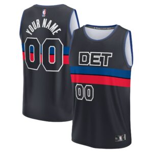 Detroit Pistons Fanatics Fast Break Custom Jersey - Charcoal - Statement Edition