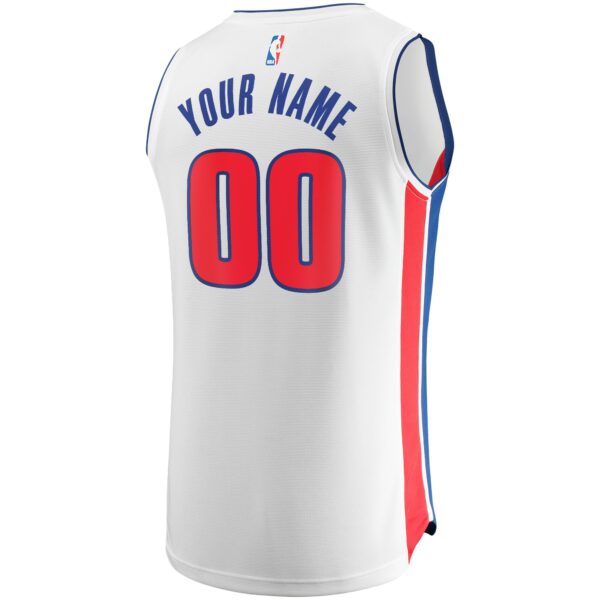 Detroit Pistons Fanatics Fast Break Custom Replica Jersey White - Association Edition - Image 4