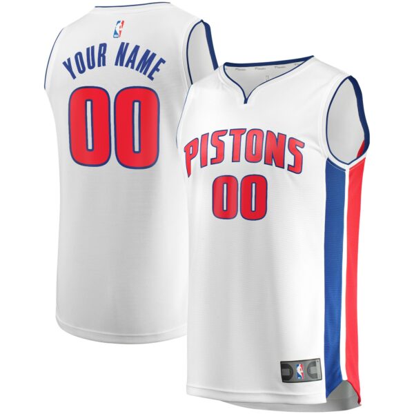 Detroit Pistons Fanatics Fast Break Custom Replica Jersey White - Association Edition - Image 2