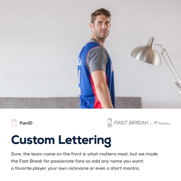 Detroit Pistons Fanatics Fast Break Custom Replica Jersey White - Association Edition - Image 8