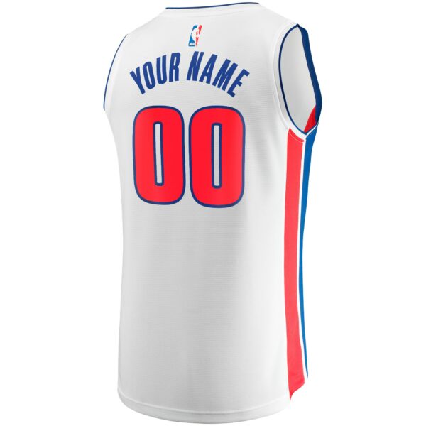 Detroit Pistons Fanatics Youth Fast Break Replica Custom Jersey - Association Edition - White - Image 4